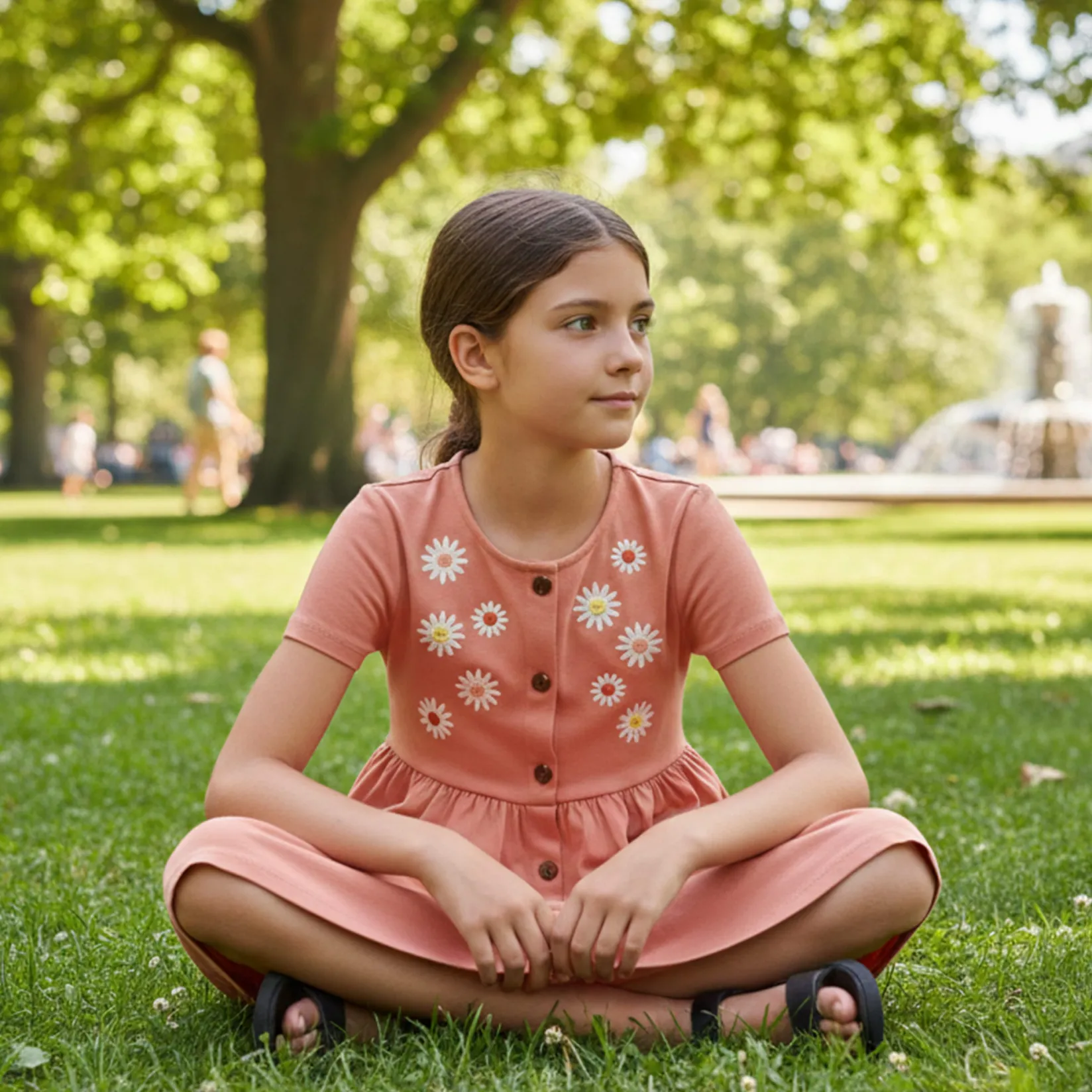 Dresses & Rompers>Chat Botte Picnic Dress 2-8y Coral