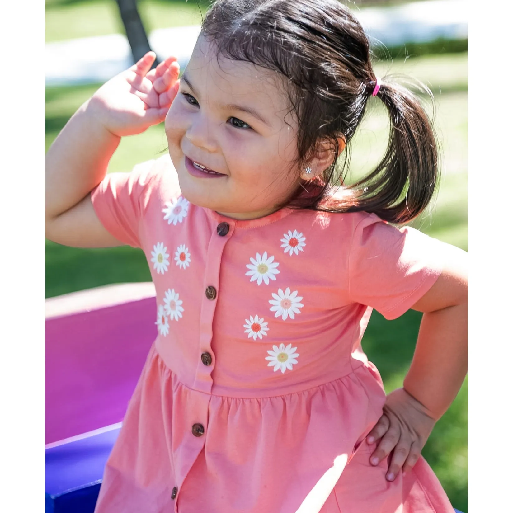 Dresses & Rompers>Chat Botte Picnic Dress 2-8y Coral