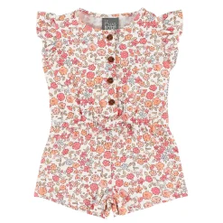 Rompers & Jumpsuits>Chat Botte Picnic Flowers Romper 3-24m Peach