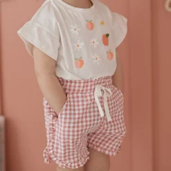 Shorts & Bermuda>Chat Botte Picnic Vichy Shorts 2-8y Coral