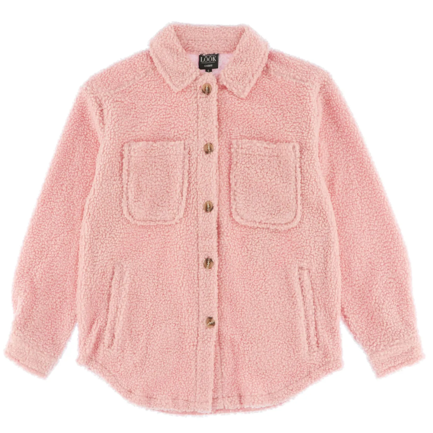 Fleeces And Sweatshirts|Tops>Look Romance Shacket 7-14 Pink