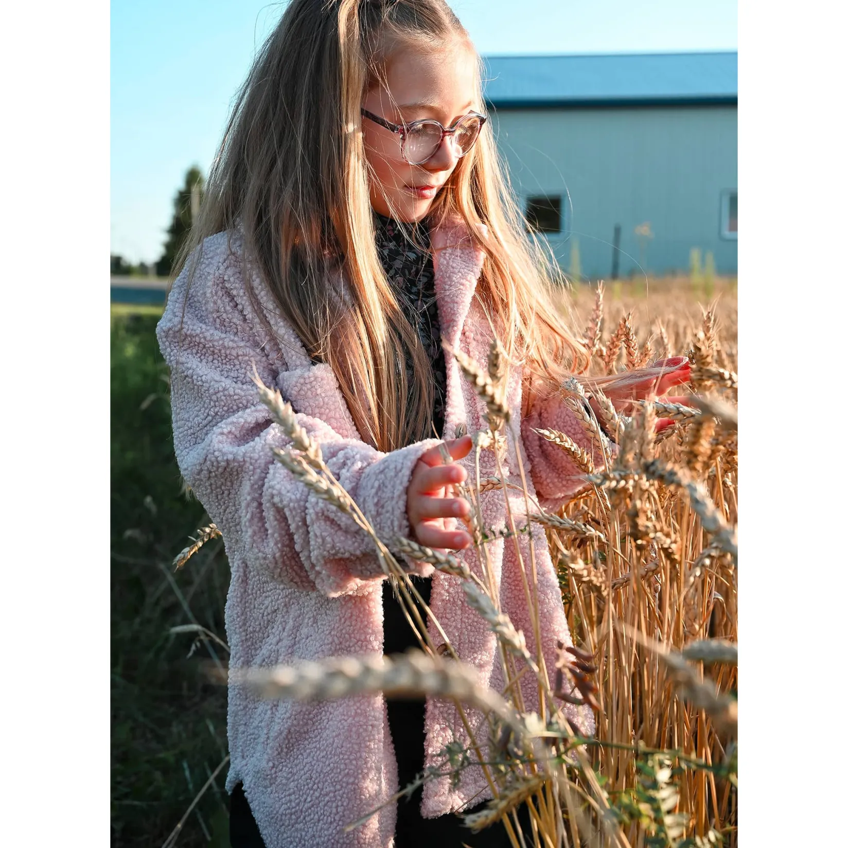Fleeces And Sweatshirts|Tops>Look Romance Shacket 7-14 Pink