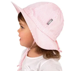 Best Pink Stripe Uv Coton Hat 0-24m Hats And Caps