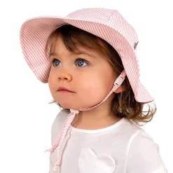 Best Pink Stripe Uv Coton Hat 0-24m Hats And Caps