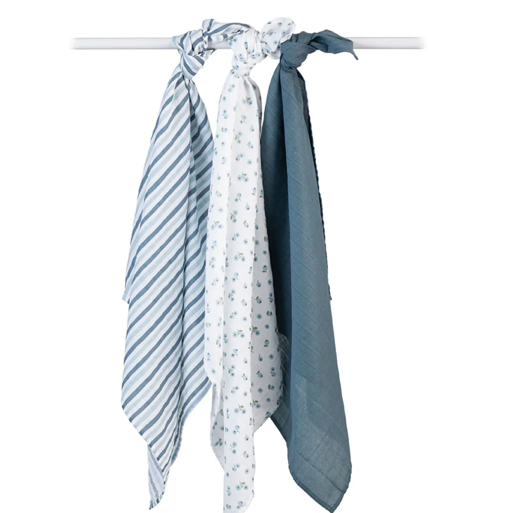 Blankets|Blankets>Lulujo 3pk Blueberries-cotton Muslin