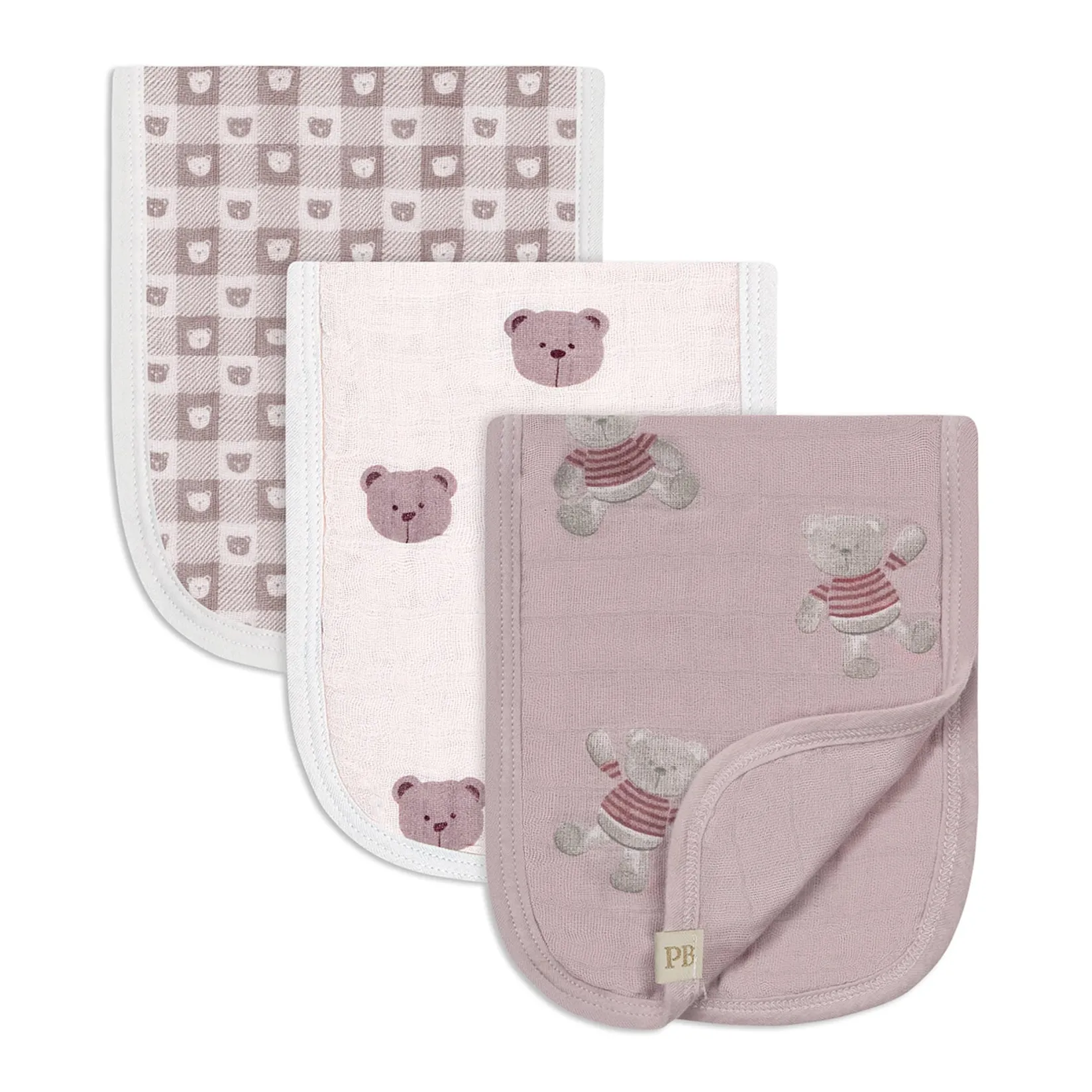Discount 3pk Muslin Burp Cloth-bear Breastfeeding|Muslin Products