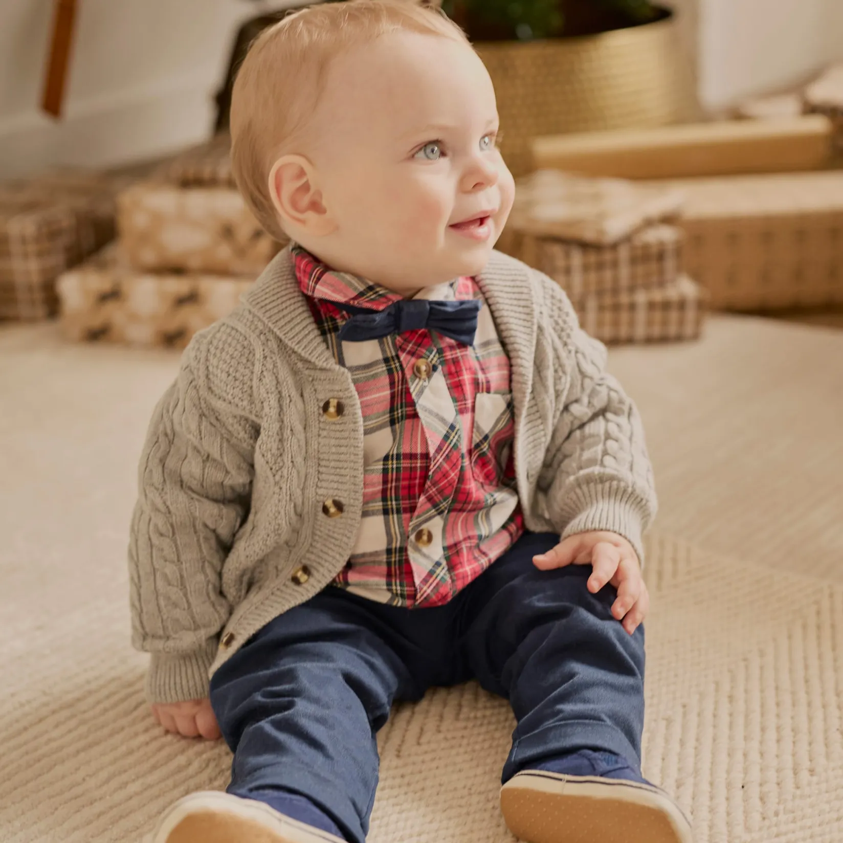 Clearance Plaid Shirt Set 3-24m BOY Outfit Sets