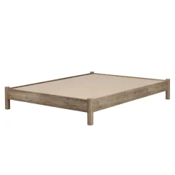 Clearance Platform Double Bed on Legs - Munich Weathered Oak Twin, Full & Queen Beds