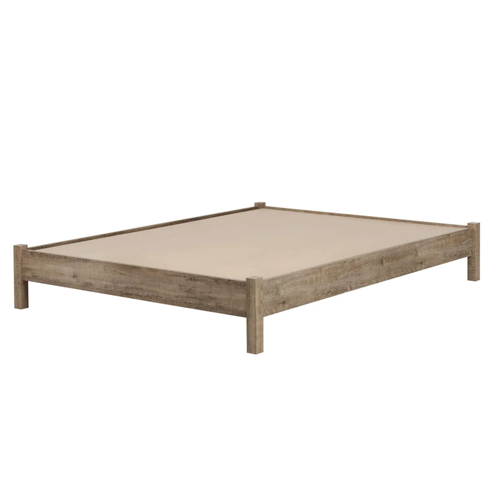 Clearance Platform Double Bed on Legs - Munich Weathered Oak Twin, Full & Queen Beds
