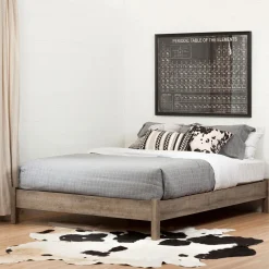 Clearance Platform Double Bed on Legs - Munich Weathered Oak Twin, Full & Queen Beds