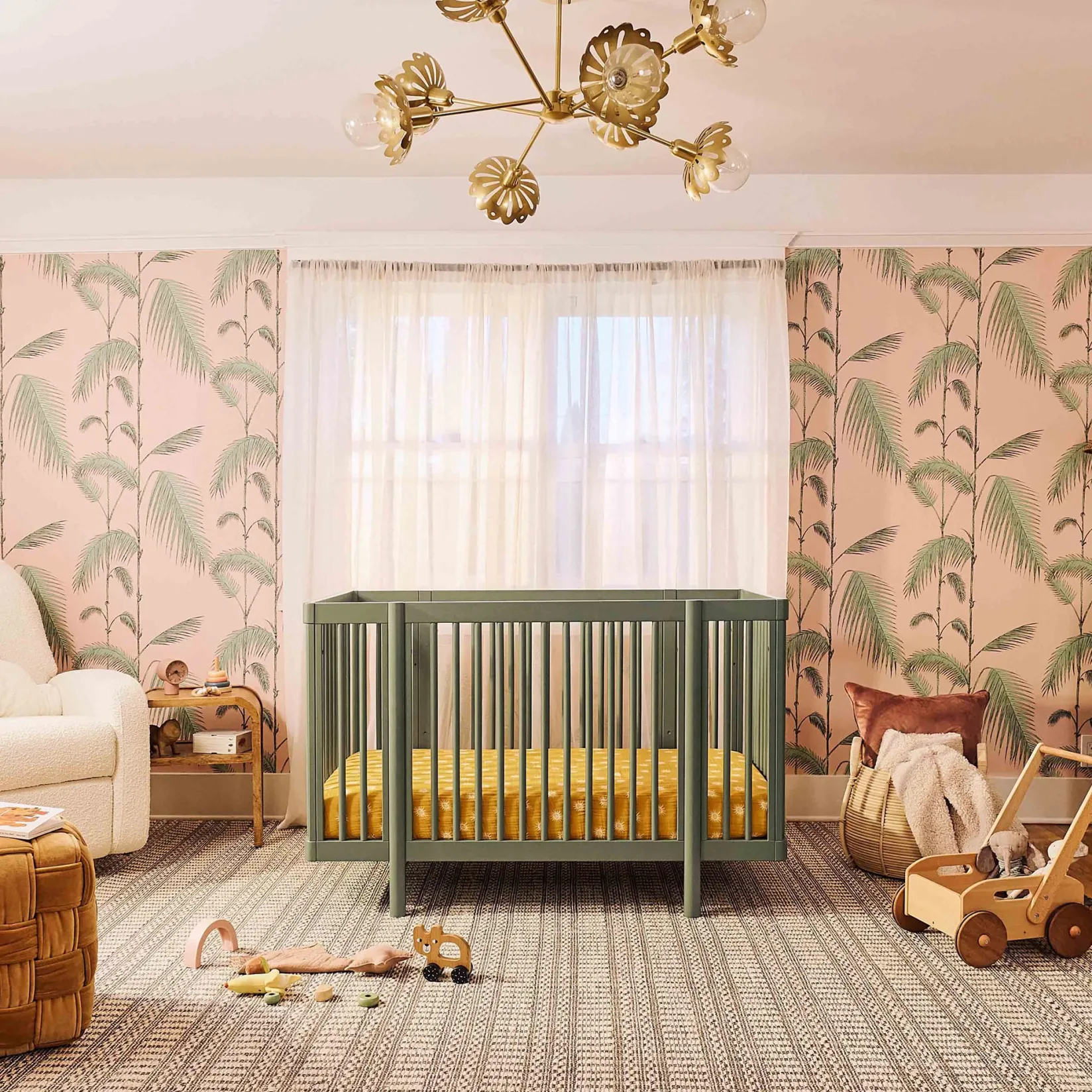 Cribs & Mattresses|Cribs & Mattresses>Babyletto Pogo 8-in-1 Convertible Crib with All-Stages Conversion Kits - Olive