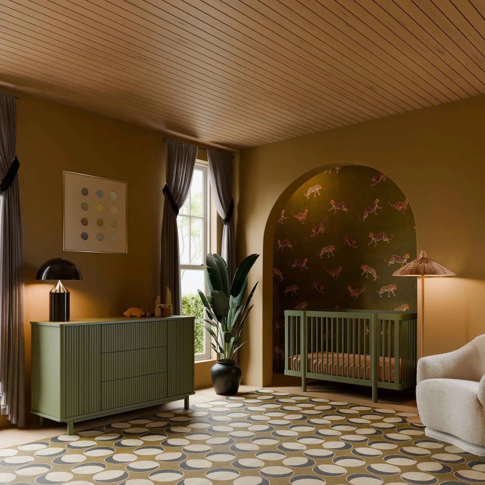 Cribs & Mattresses|Cribs & Mattresses>Babyletto Pogo 8-in-1 Convertible Crib with All-Stages Conversion Kits - Olive