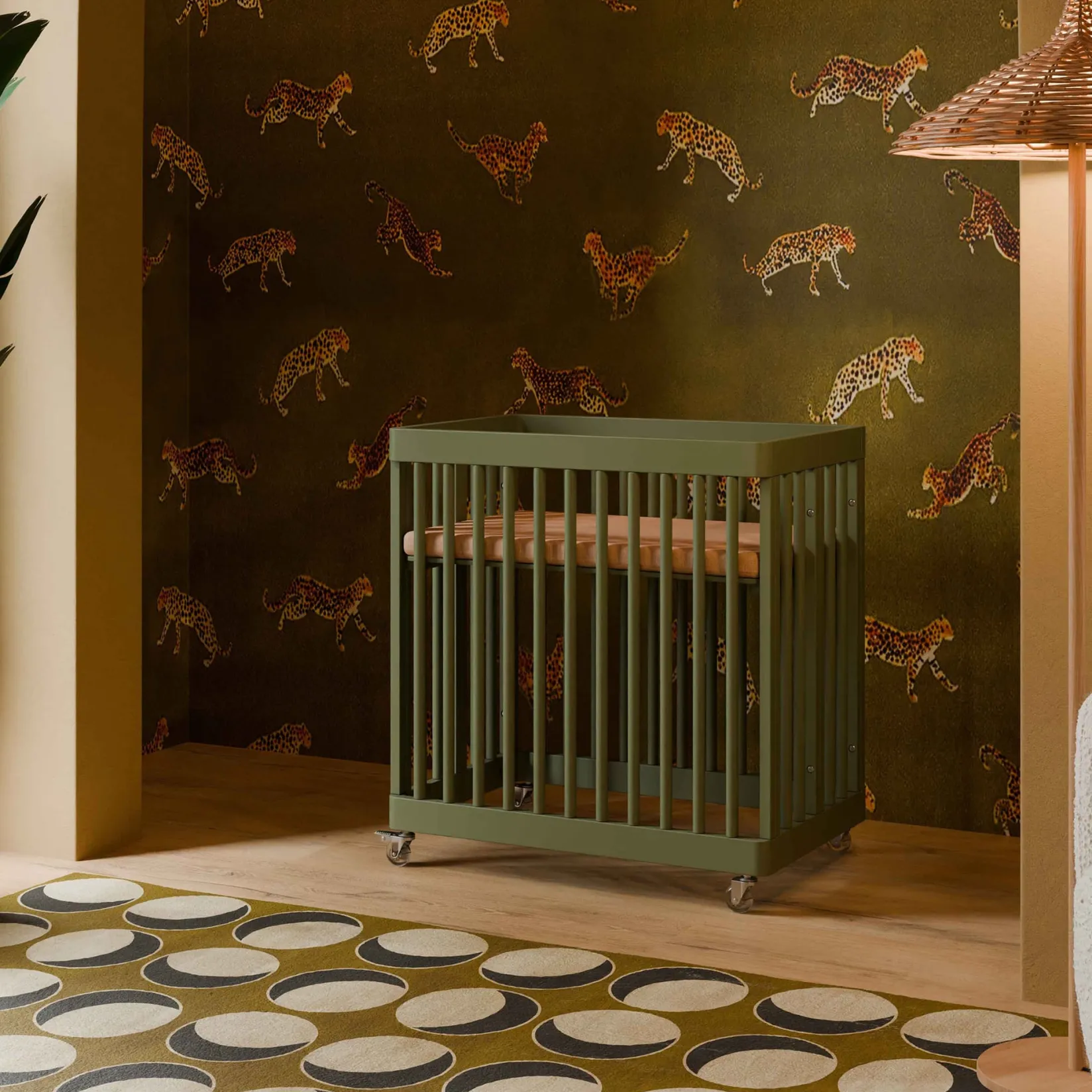 Cribs & Mattresses|Cribs & Mattresses>Babyletto Pogo 8-in-1 Convertible Crib with All-Stages Conversion Kits - Olive