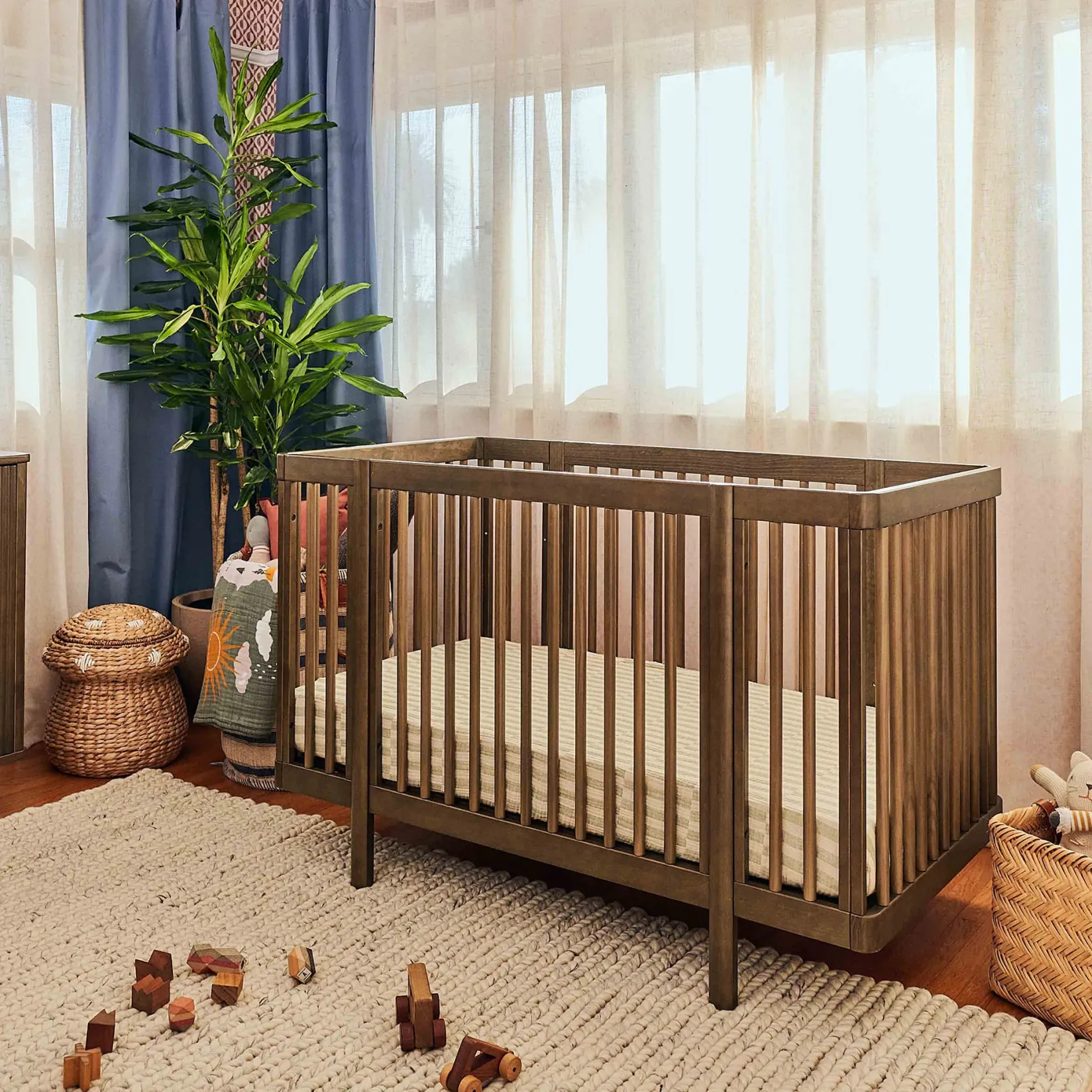 Cribs & Mattresses|Cribs & Mattresses>Babyletto Pogo 8-in-1 Convertible Crib with All-Stages Conversion Kits - Natural Walnut
