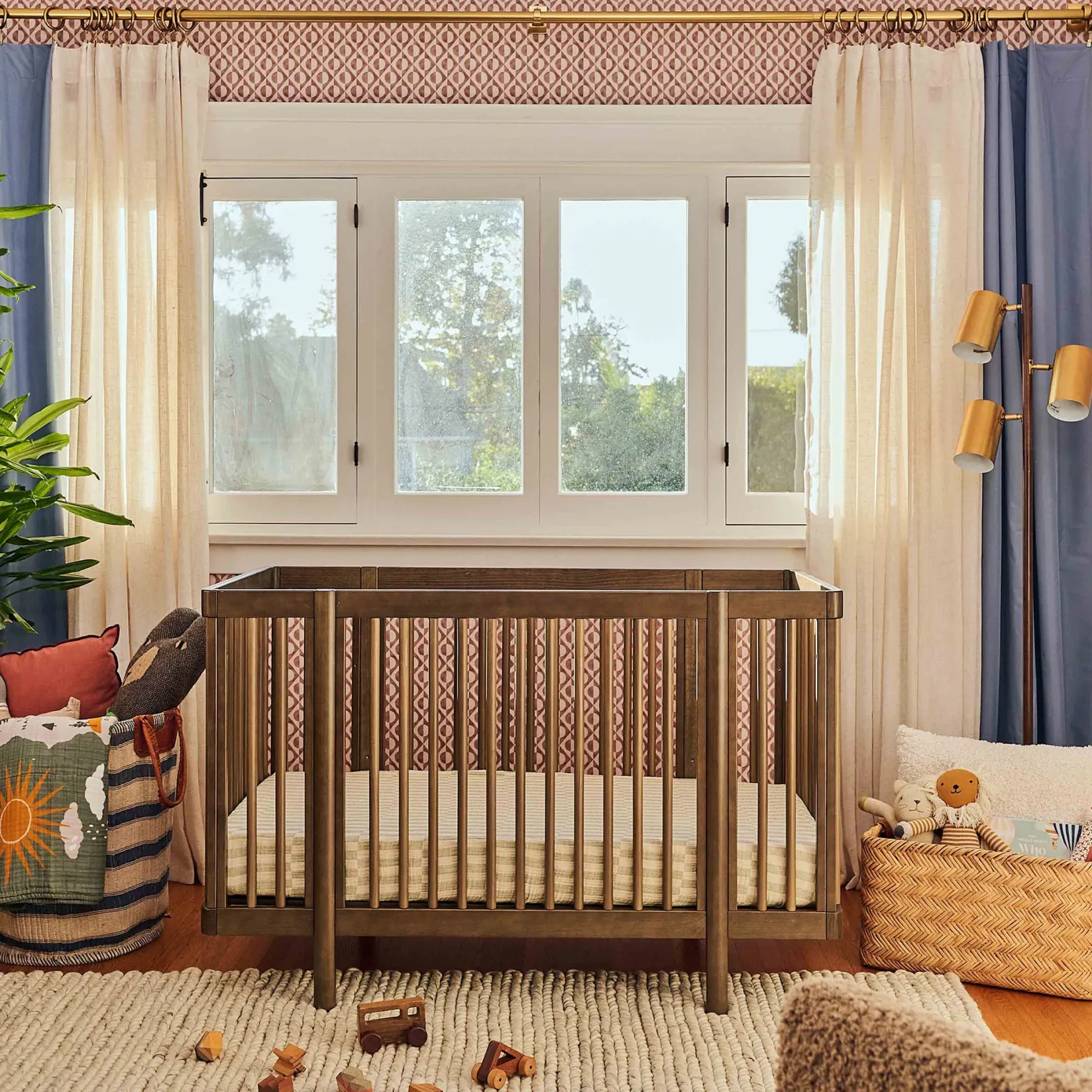 Cribs & Mattresses|Cribs & Mattresses>Babyletto Pogo 8-in-1 Convertible Crib with All-Stages Conversion Kits - Natural Walnut