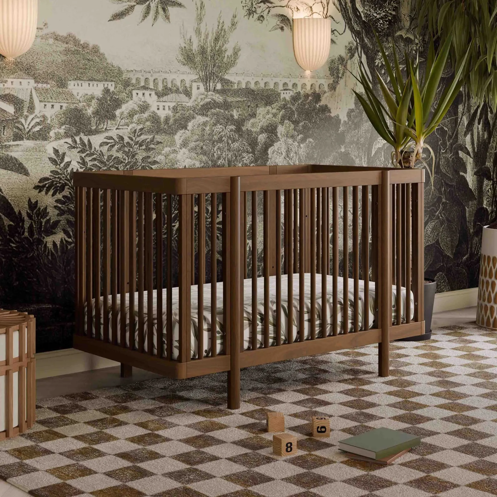 Cribs & Mattresses|Cribs & Mattresses>Babyletto Pogo 8-in-1 Convertible Crib with All-Stages Conversion Kits - Natural Walnut