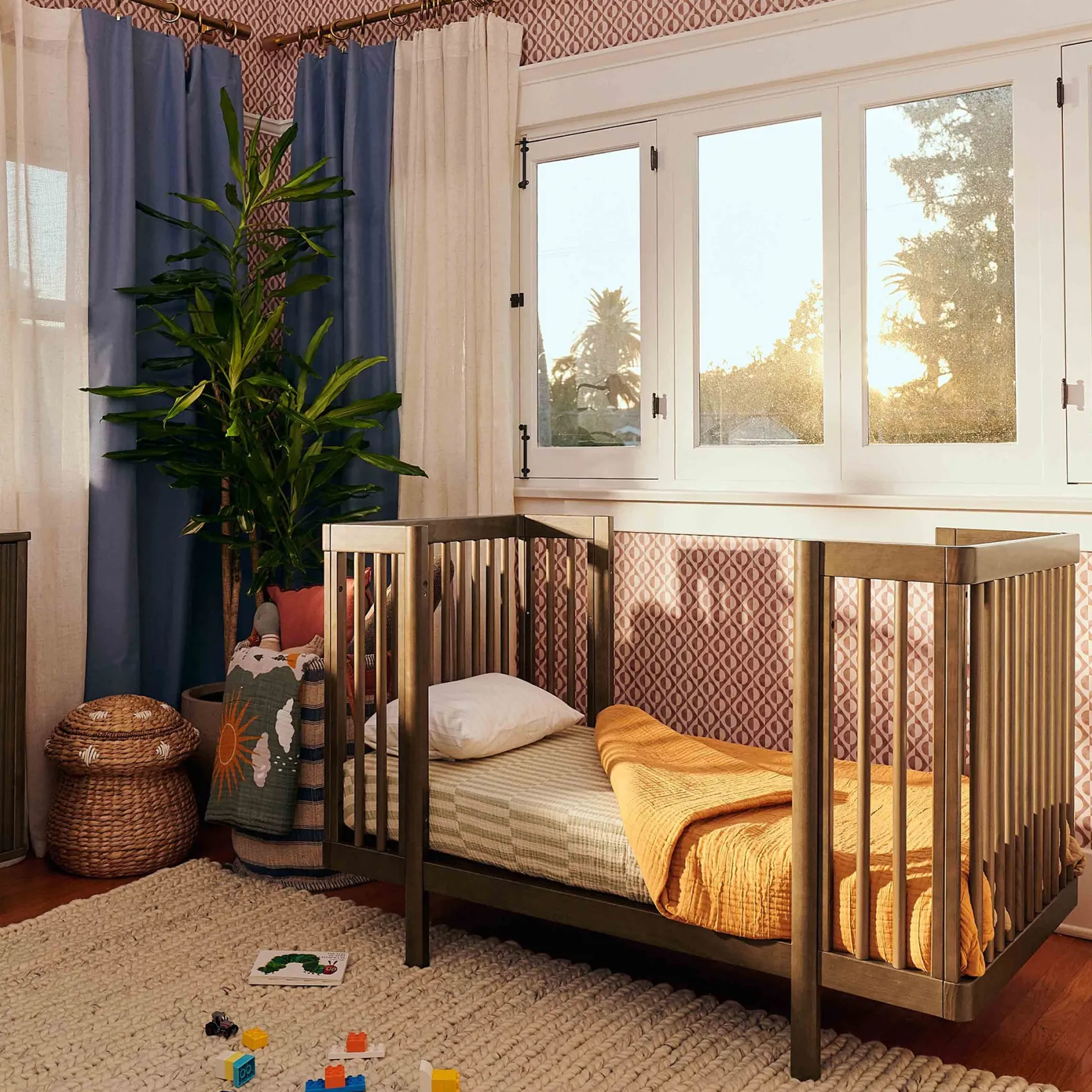 Cribs & Mattresses|Cribs & Mattresses>Babyletto Pogo 8-in-1 Convertible Crib with All-Stages Conversion Kits - Natural Walnut