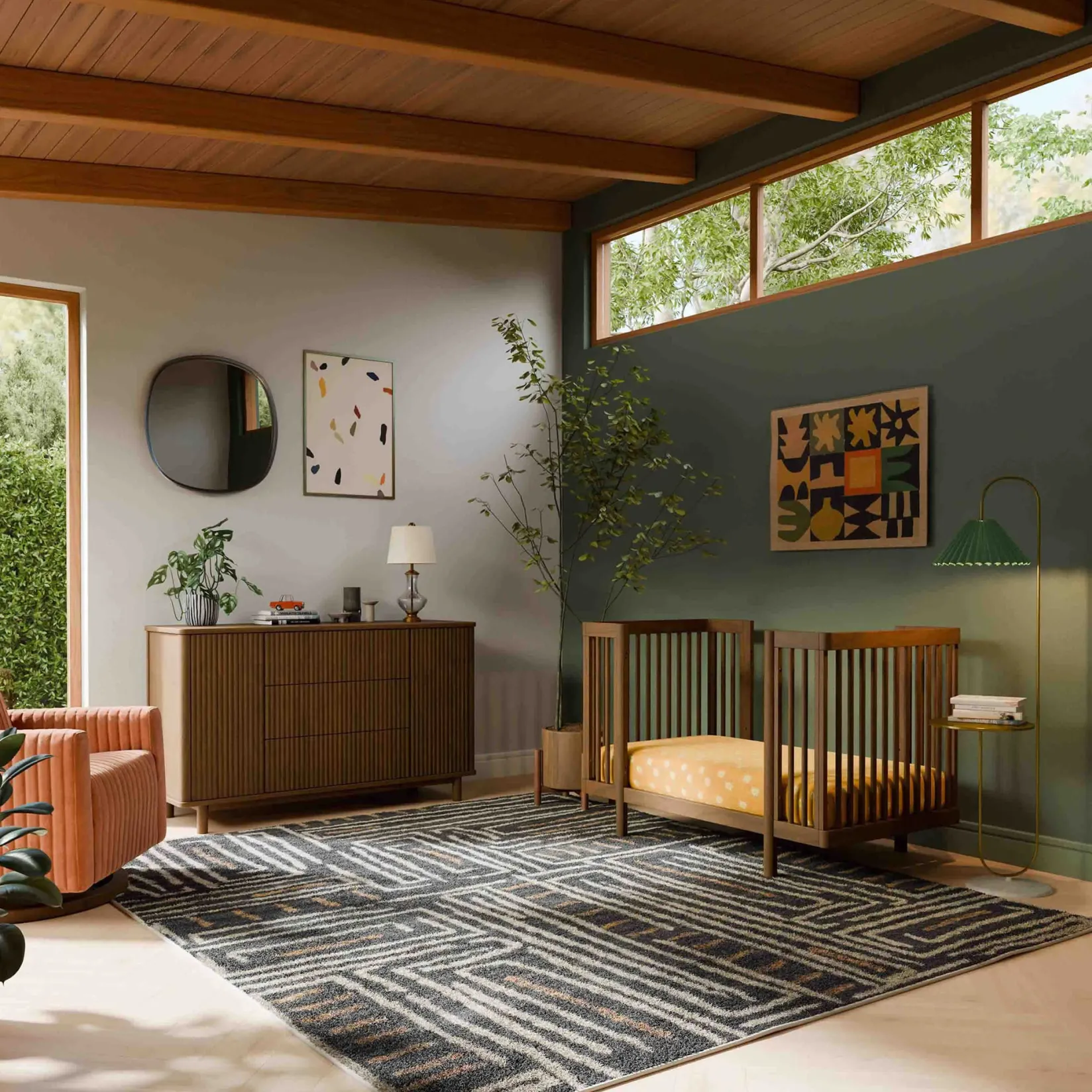 Cribs & Mattresses|Cribs & Mattresses>Babyletto Pogo 8-in-1 Convertible Crib with All-Stages Conversion Kits - Natural Walnut