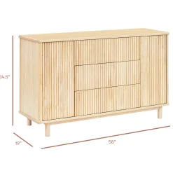 Hot Pogo Tambour Assembled Dresser - Blonde Storage Furniture