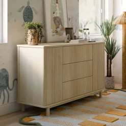 Hot Pogo Tambour Assembled Dresser - Blonde Storage Furniture