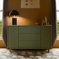 Outlet Pogo Tambour Assembled Dresser - Olive Storage Furniture