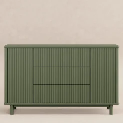 Outlet Pogo Tambour Assembled Dresser - Olive Storage Furniture