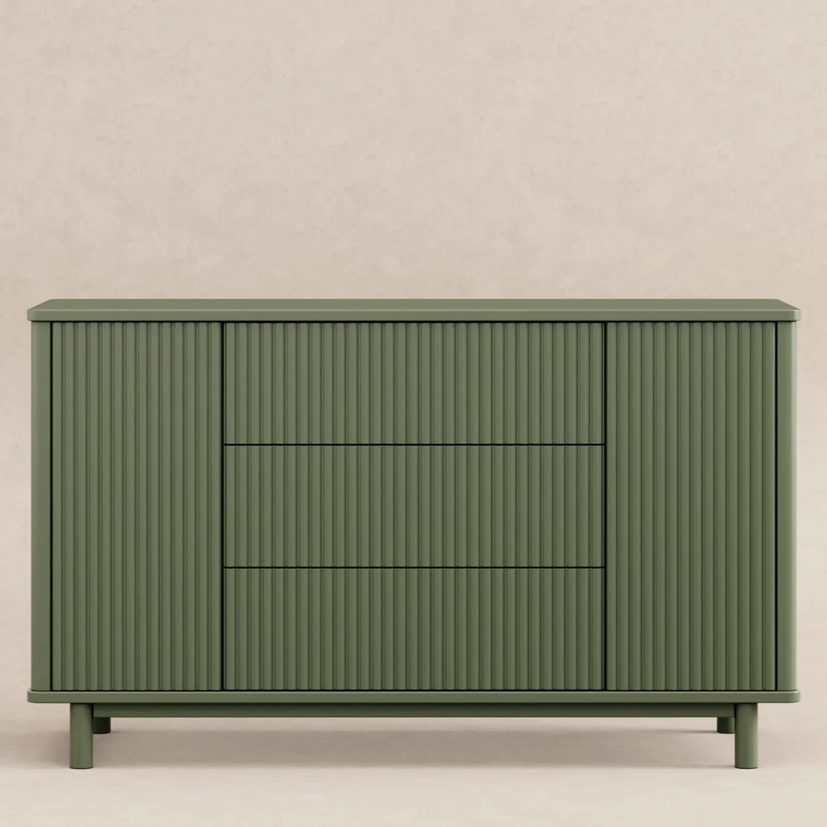 Outlet Pogo Tambour Assembled Dresser - Olive Storage Furniture