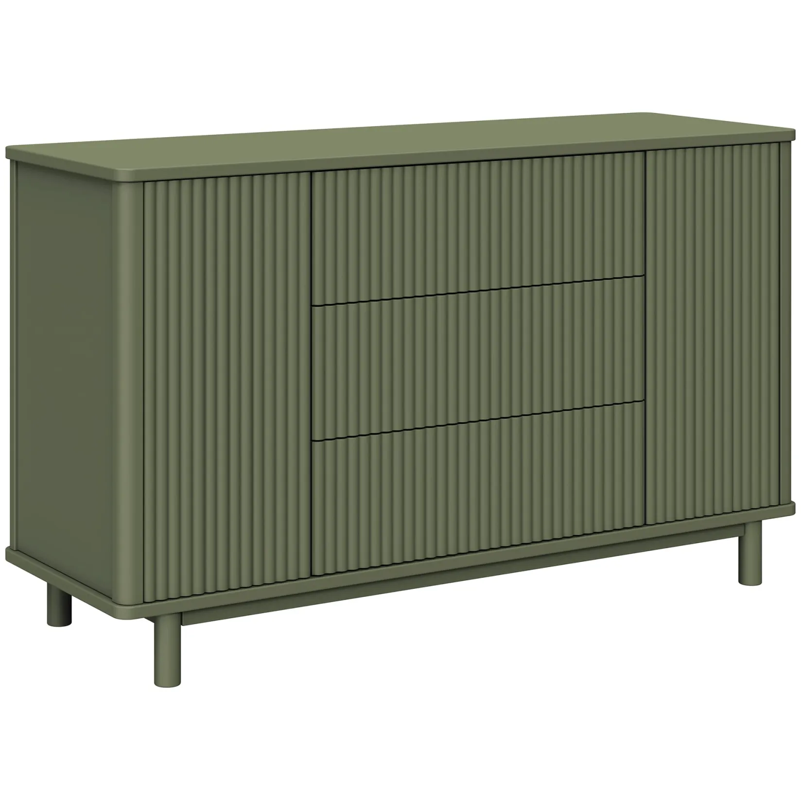 Outlet Pogo Tambour Assembled Dresser - Olive Storage Furniture