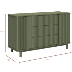Outlet Pogo Tambour Assembled Dresser - Olive Storage Furniture