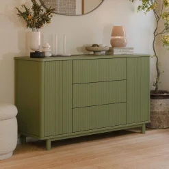 Outlet Pogo Tambour Assembled Dresser - Olive Storage Furniture