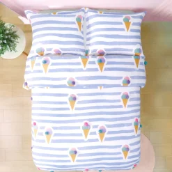 Sale Pompom Ice Cream Twin Comforter Set Kids Comforters & Quilts|Twin Bedding