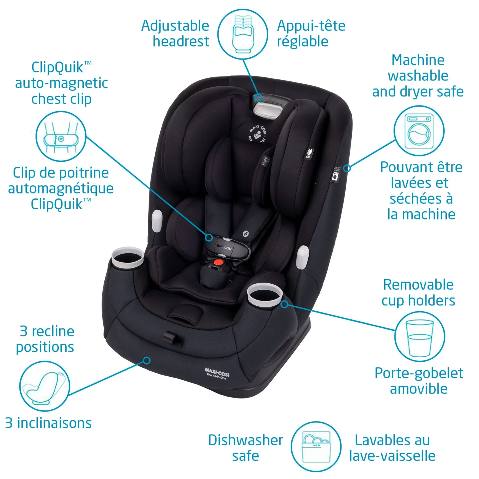 Car Seats & Booster Seats|Car Seats>Maxi-cosi Pria All-in-One Car Seat 4-100lb - Authentic Black