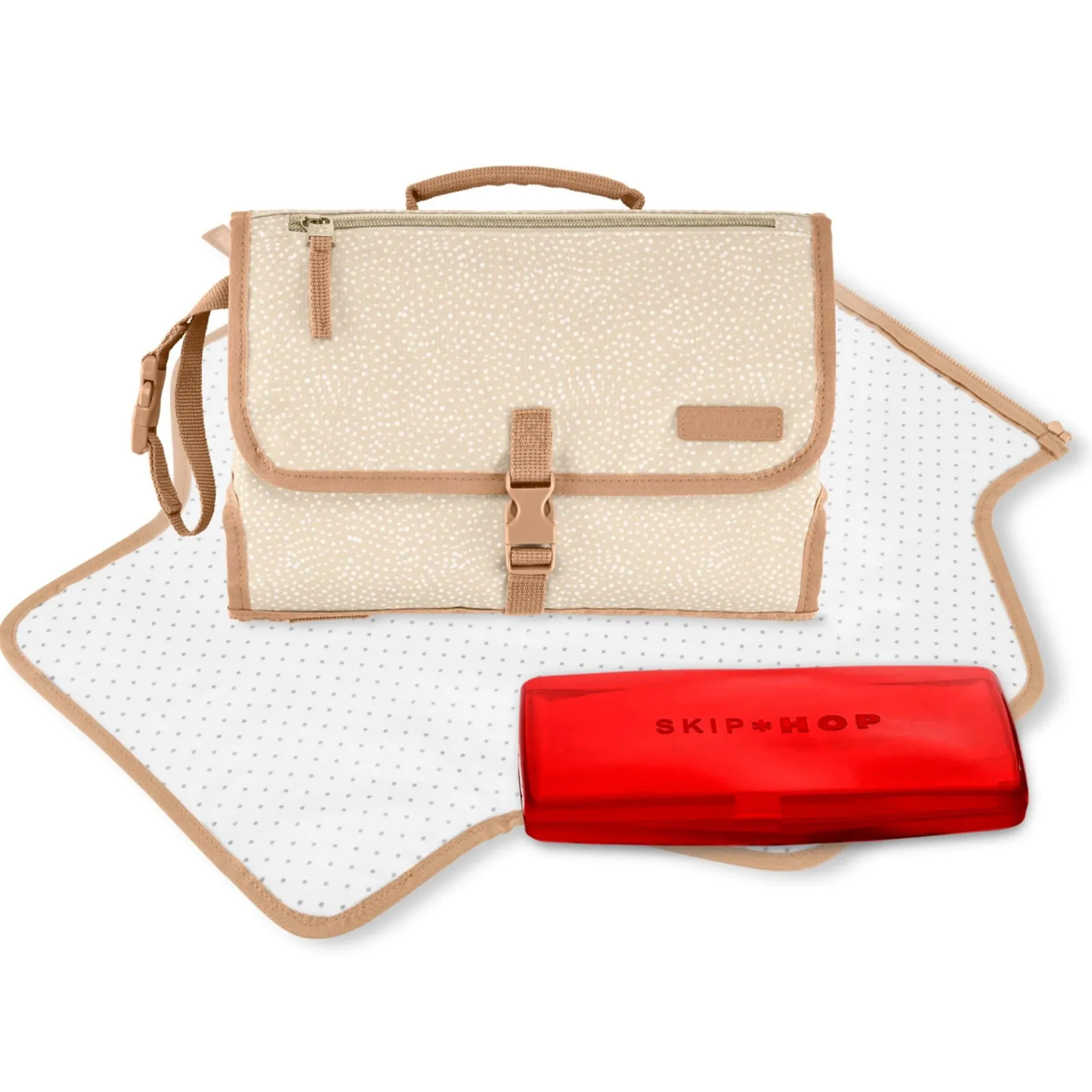 New Pronto Signature Changing Station - Beige Swirl Dot Diaper Bags|Diaper Bags