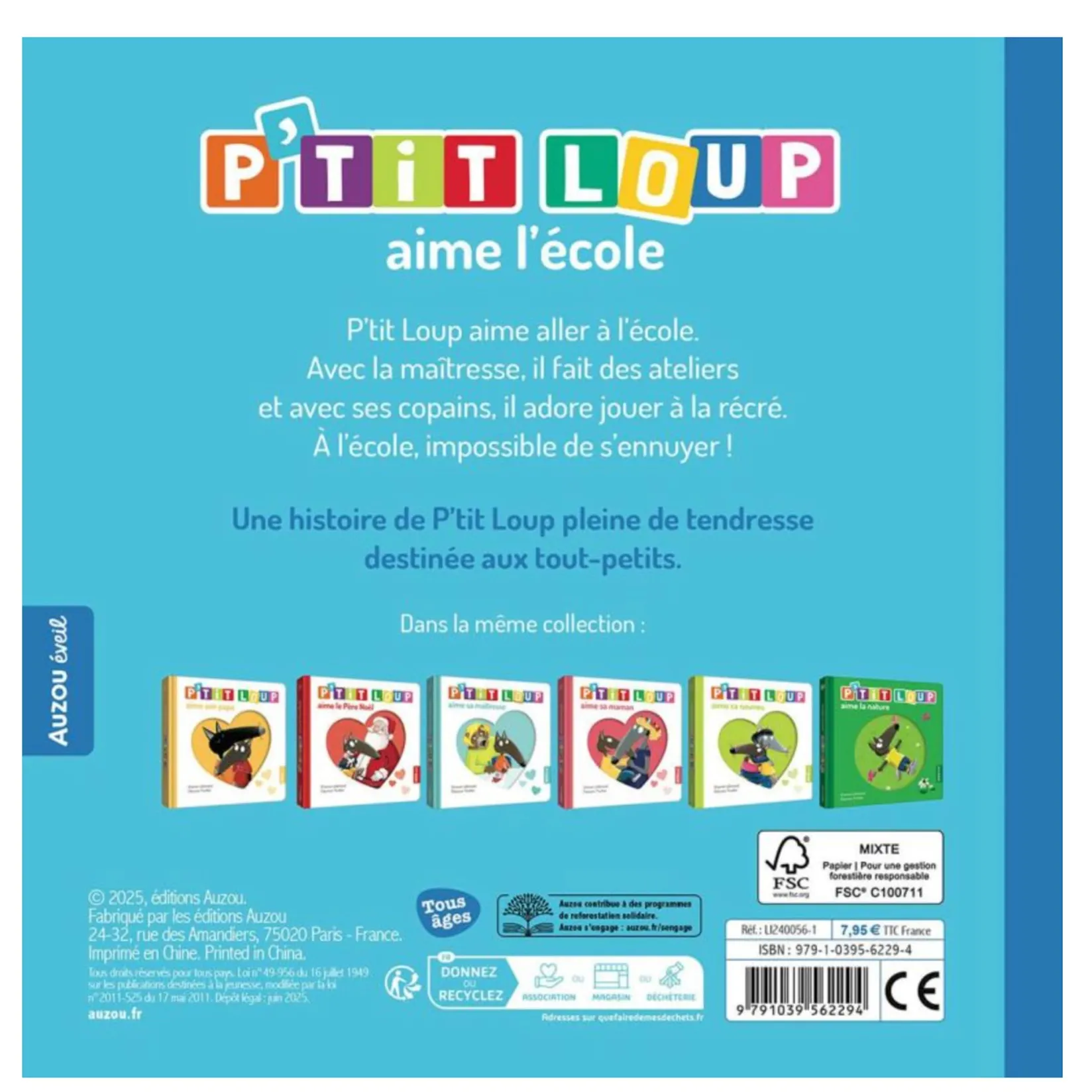 Sale P'Tit Loup Aime L'École 4 Years And Over|2 Years And Over