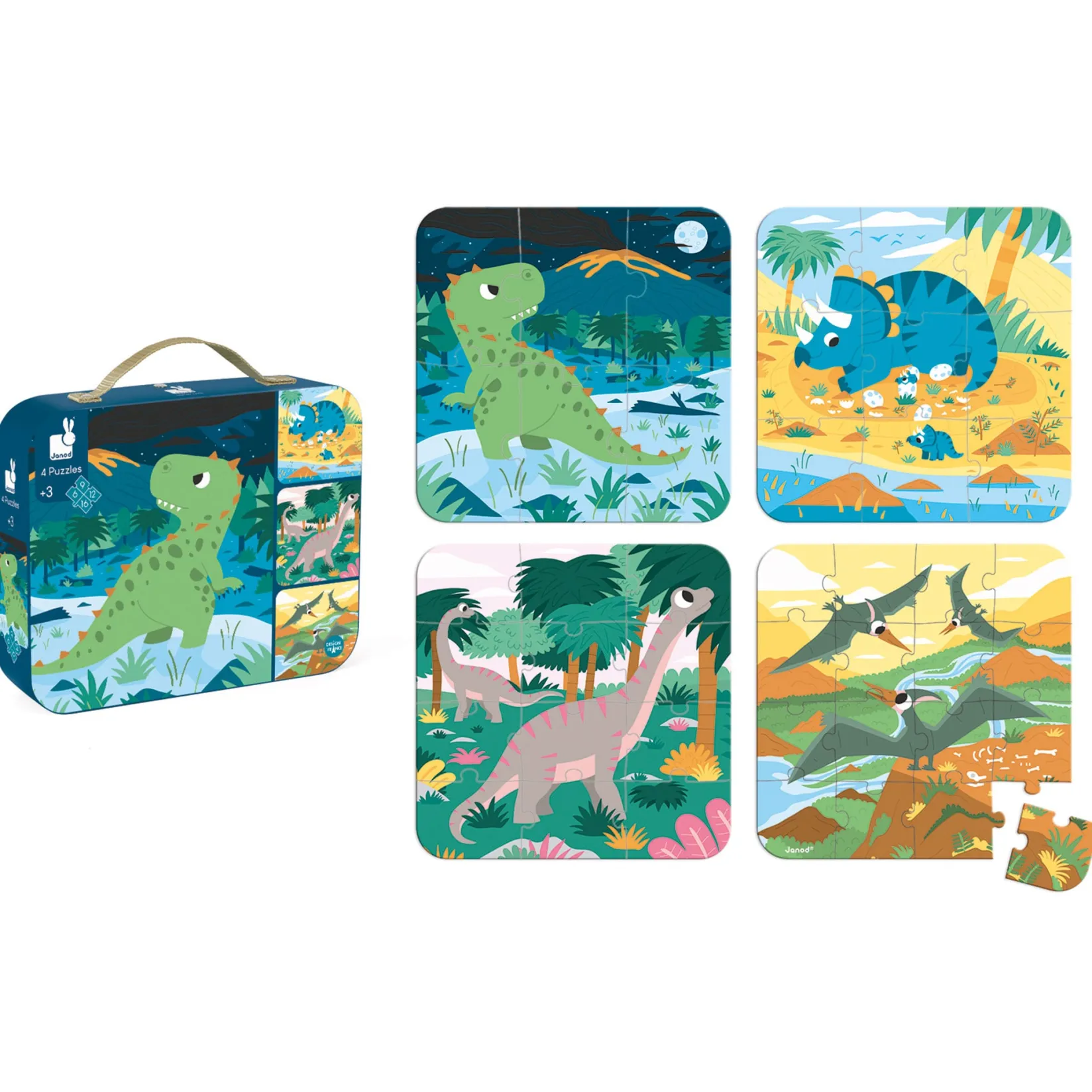 Puzzles>Janod Puzzle 4 in 1 Dinosaurs