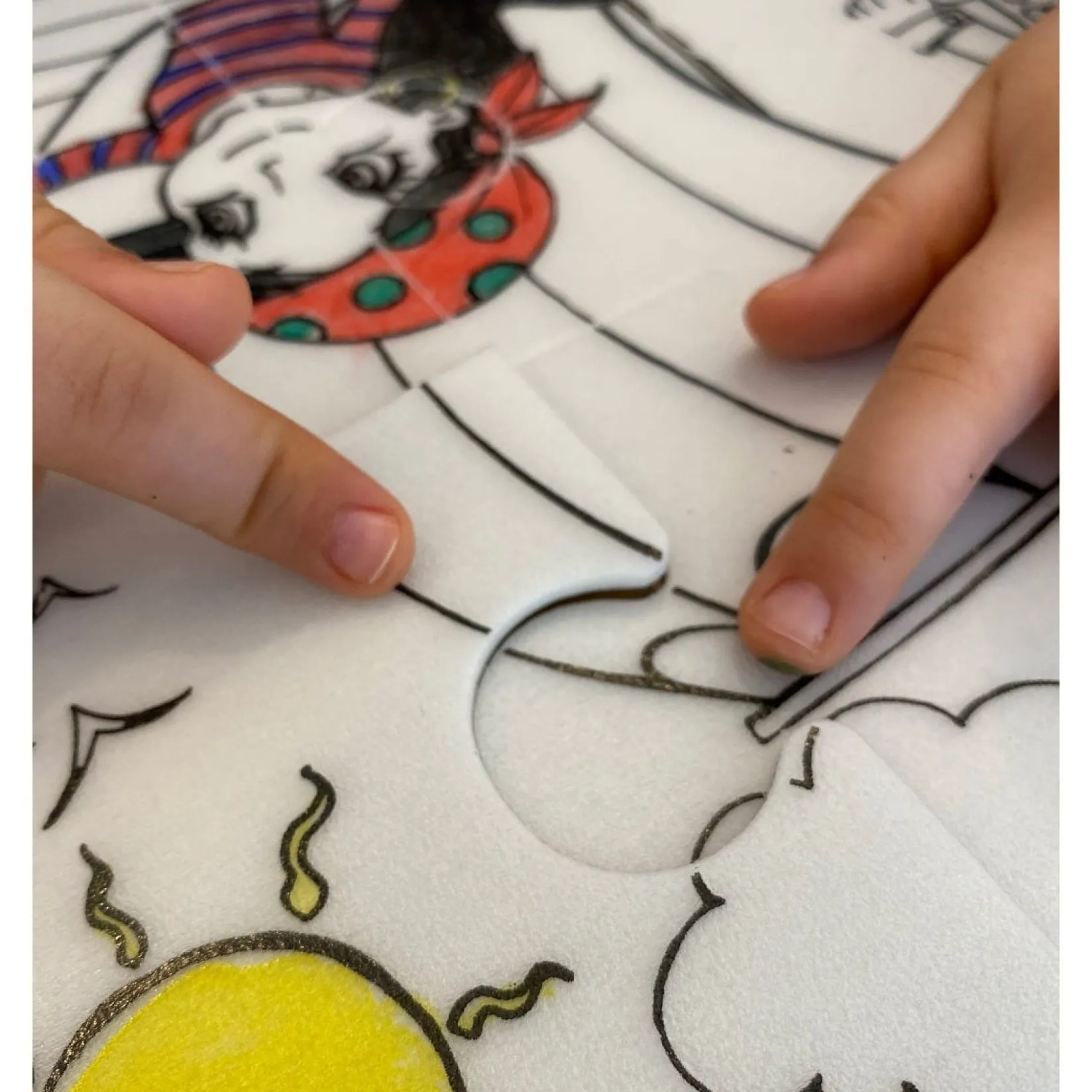 Puzzles>Funny Mat Puzzle Set to Color with Washable Markers - Pirates