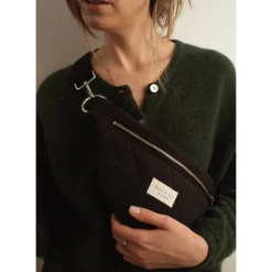 Online Quilted waist bag-Black/Black Handbags & Purses|Diaper Bags