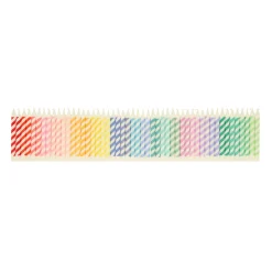 Clearance Rainbow Striped Mini Candles (50) Party Supplies