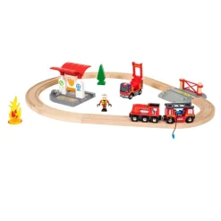 Rescue Firefighter Set - 18-Piece Train Toy Kids Assembly & Construction