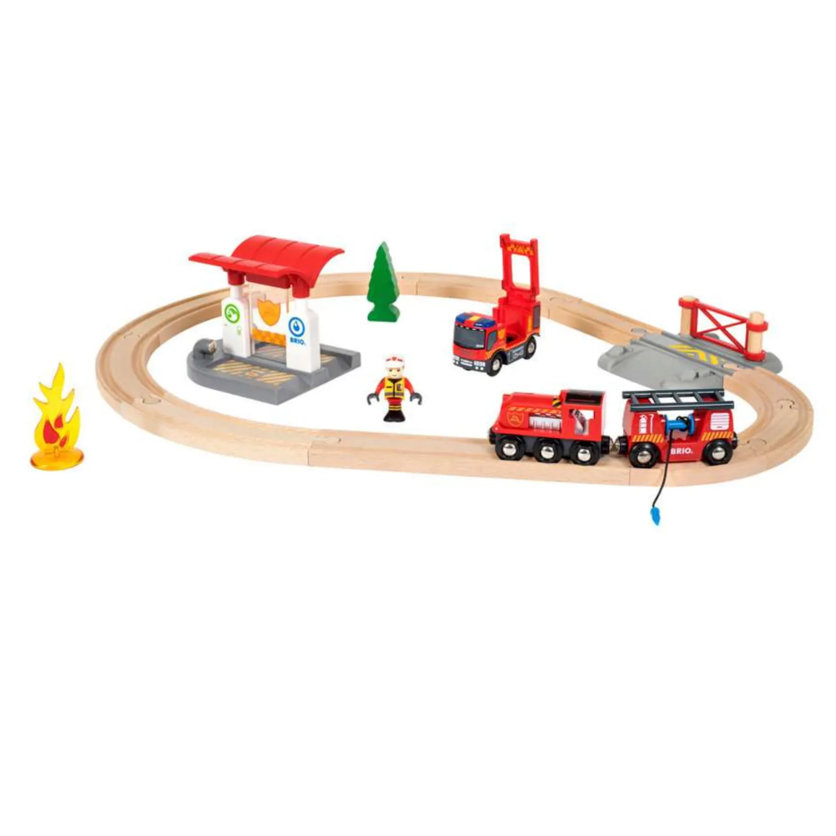 Rescue Firefighter Set - 18-Piece Train Toy Kids Assembly & Construction