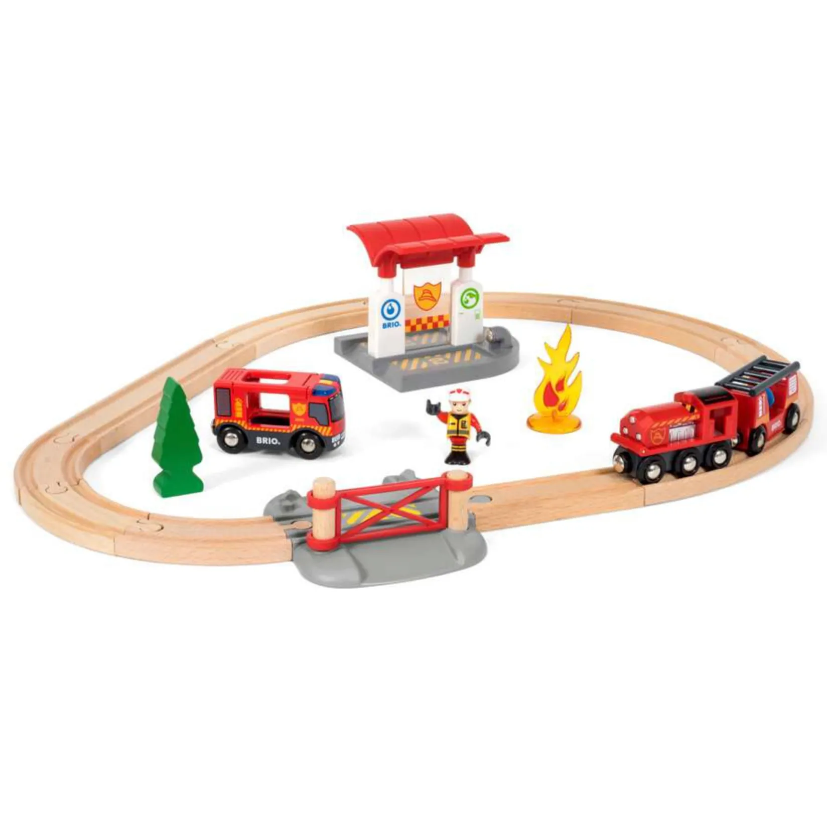 Rescue Firefighter Set - 18-Piece Train Toy Kids Assembly & Construction