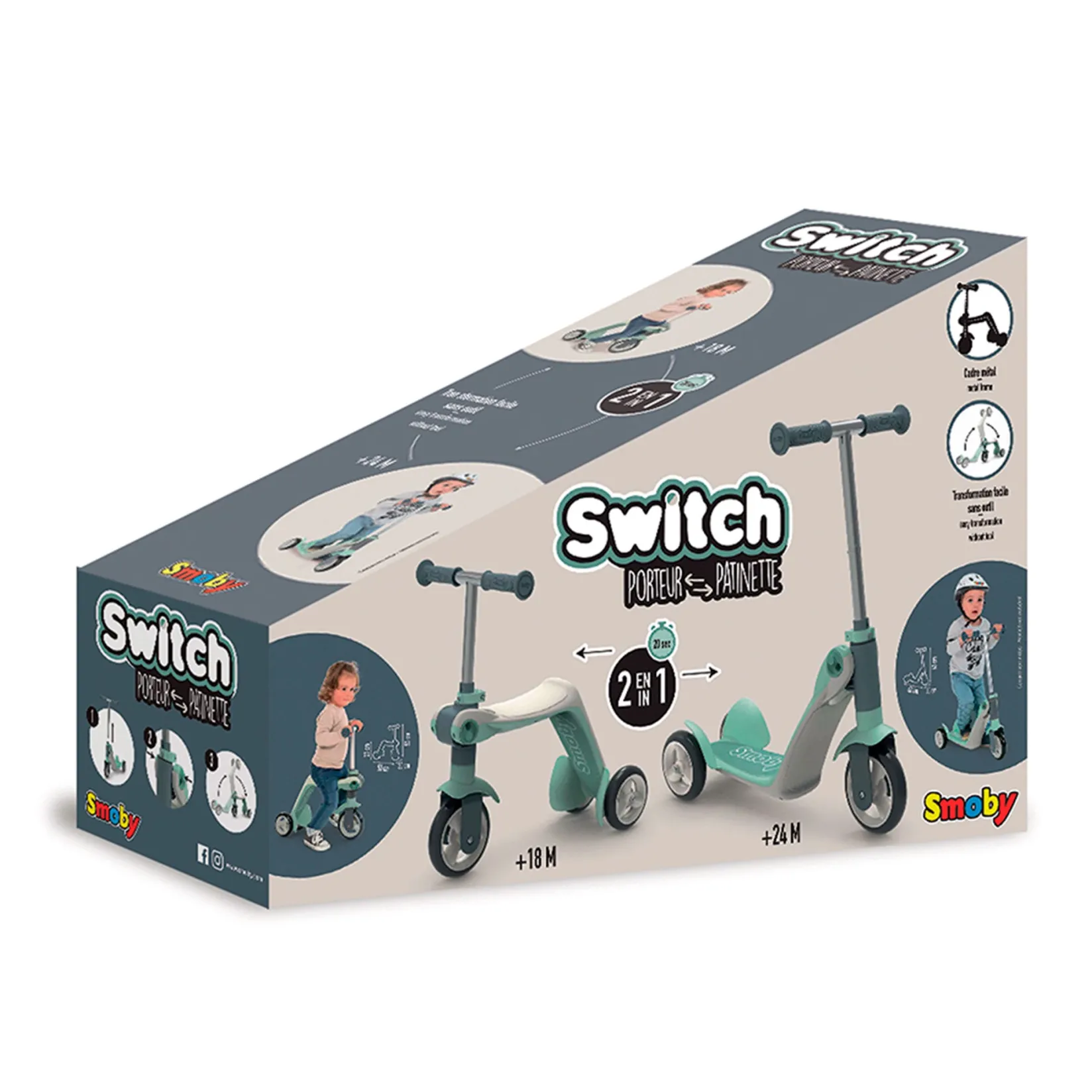 Walkers|Activity Centers & Walkers>Smoby Reversible 2 in 1 Scooter