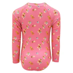 Outlet Rib Flowers Long Sleeves Swimsuit 2-14y Kids Swimsuits