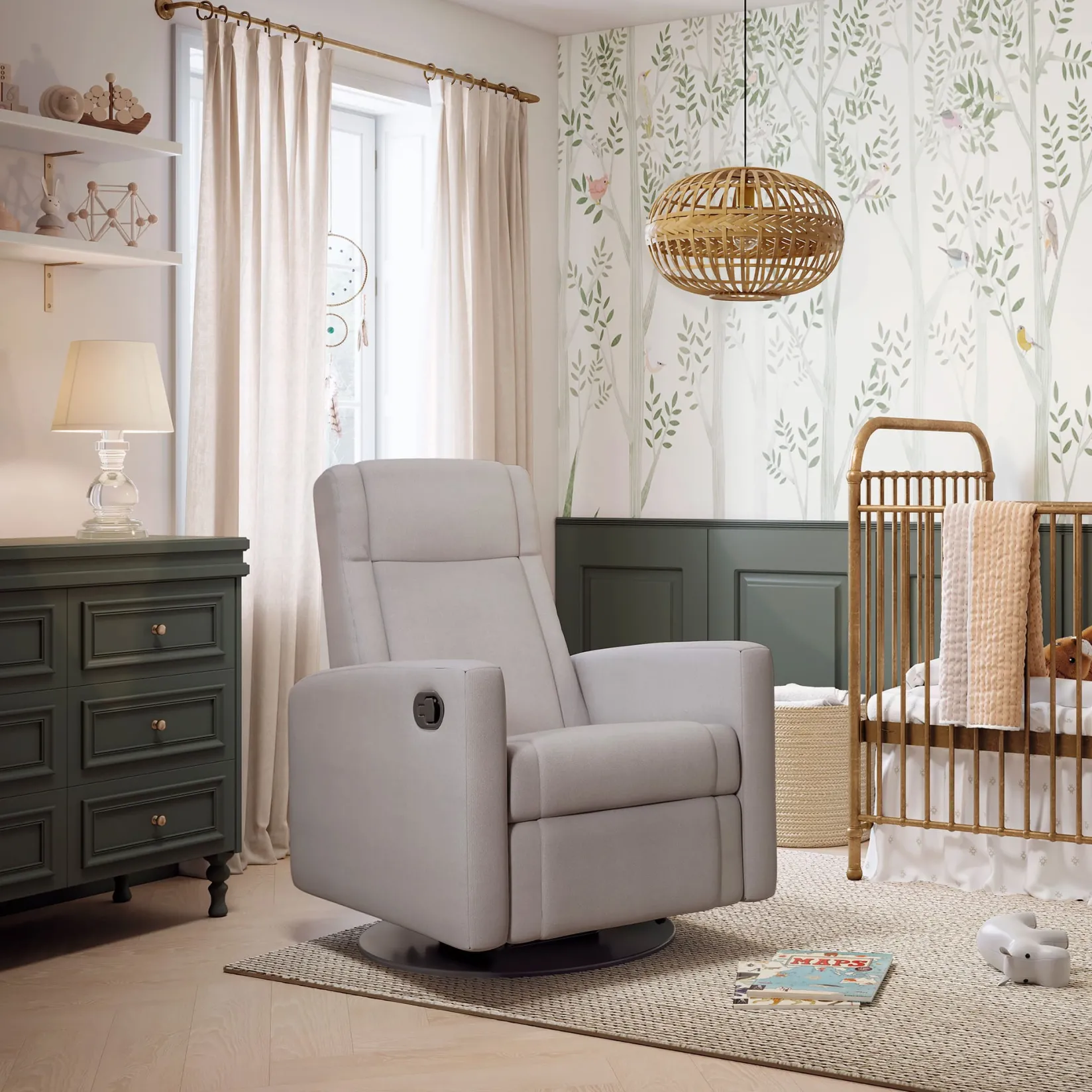 Gliders & Rocking Chairs|Gliders & Rocking Chairs>Jaymar BB Rocking and Swivel Armchair Nelly - Nubia Silver / Black