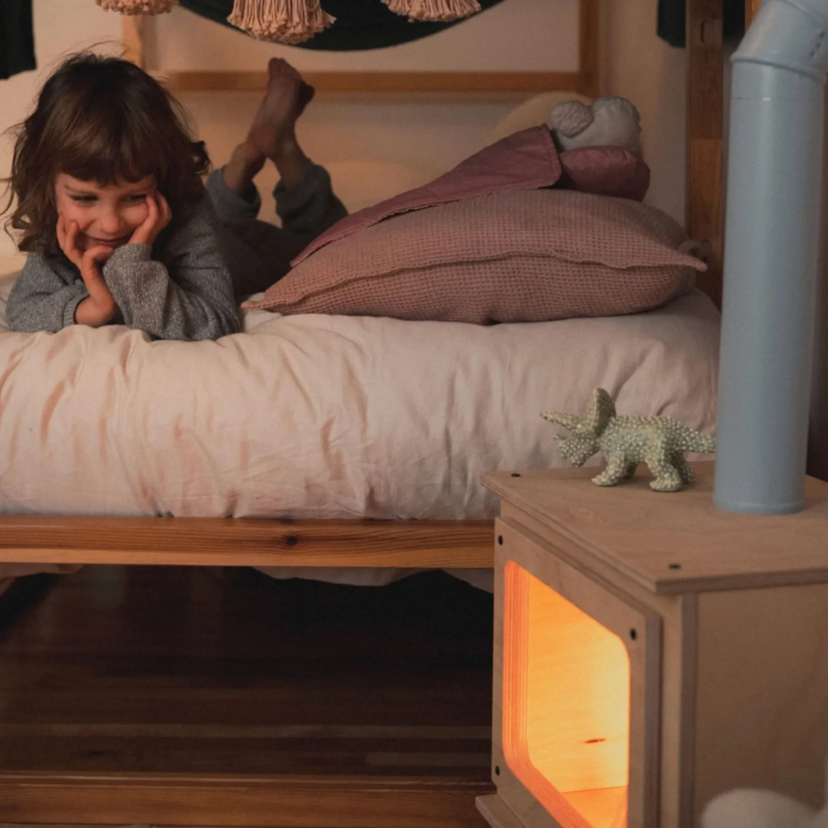 Online Rustik Fireplace - Naturel/Black Kid'S Tables & Chairs