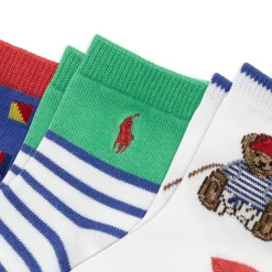 Socks|Underwear & Socks>Polo Ralph Lauren Sailing Bear Socks (3) 6-24m White