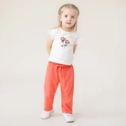Dresses, Skirts & Outfits>Nano Sailor Ribbed Pant Set 6-24m Coral