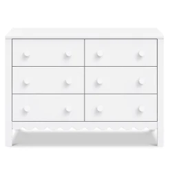 Storage Furniture>DaVinci Sammy Scallop 6-Drawers Dresser - White