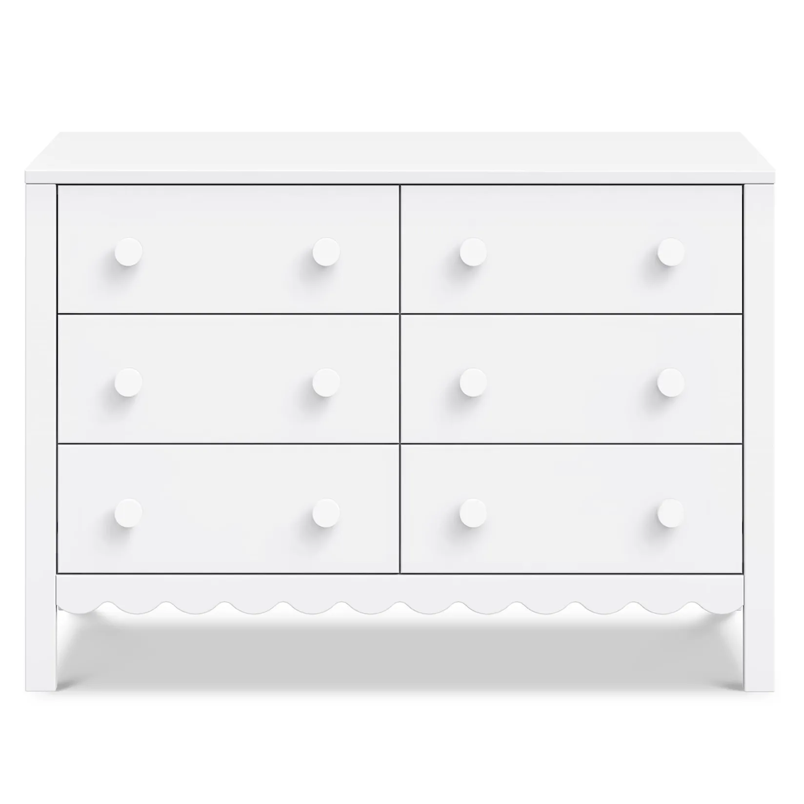 Storage Furniture>DaVinci Sammy Scallop 6-Drawers Dresser - White