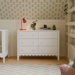 Storage Furniture>DaVinci Sammy Scallop 6-Drawers Dresser - White